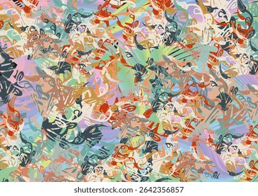 Bright chaotic floral motifs for textiles or fabrics. Fantastic autumn colors for  fashion trends, business concepts, covers, scrapbooking, interior solutions, tiles, prints, posters, etc. Vector