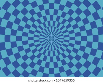 bright checkered circles on blue background