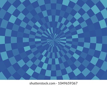 bright checkered circles on blue background