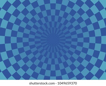 bright checkered circles on blue background