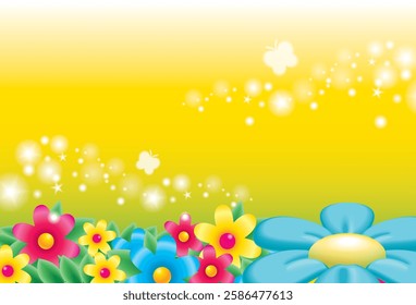 Bright and Cheerful Floral Vector Background