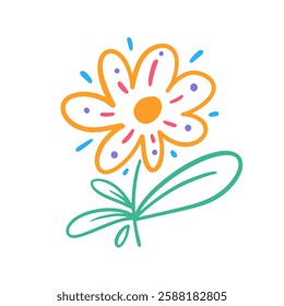 A bright and cheerful flower illustration that is perfect for a variety of seasonal designs and marketing use