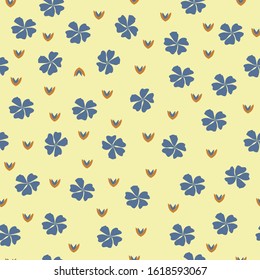 Bright and cheerful flower print pattern background.