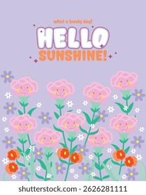 Bright and cheerful flowers smile under the sunny sky, spreading joy and warmth. Hello sunshine, it’s a lovely day to bloom.