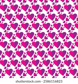 Bright and Cheerful Heart Pattern, Love Themed Repeating Background