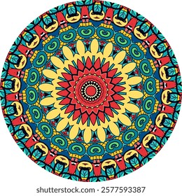 Bright and Cheerful Mandala Pattern for Inspirational Artwork