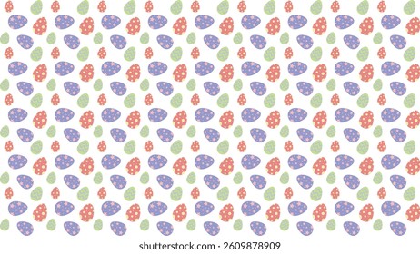 Bright and cheerful repeatable pattern featuring a variety of colorful and ornate Easter eggs. Ideal for holiday-themed projects, textile designs, and festive decoration concepts.