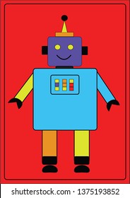 Bright and cheerful robot vector image