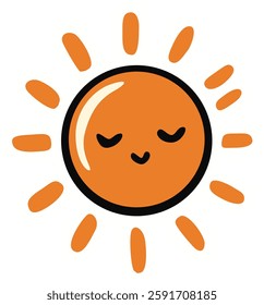Bright and cheerful sun icon, perfect for summer, vacation, and sunny day-themed designs.