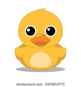 bright and cheerful vector illustration of a yellow duck, perfect for children's educational materials, games, and digital artwork.