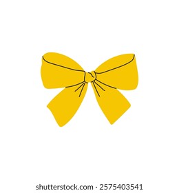 A Bright and Cheerful Yellow Bow Perfect for Gift Wrapping and Decorations During Celebrations