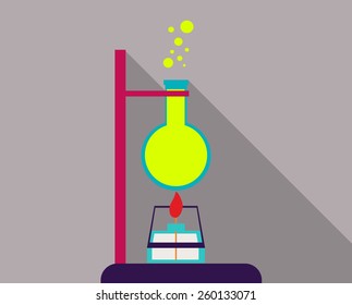 bright chemical bulb on a standstand