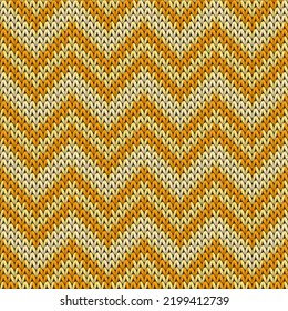 Bright chevron stripes knitting texture geometric seamless pattern. Scarf knitting pattern imitation. Winter seamless knitted pattern. Fabric canvas illustration.