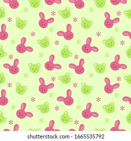 Bright childish pattern, seamless vector texture, background with animals. pattern for textiles, gift wrap, etc.