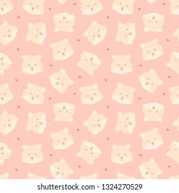 Bright childish seamless pattern with funny creative dogs on blue background. Trendy cartoon animals vector background. Perfect for fabric, textile, kids apparel,wrapping paper and pajamas.