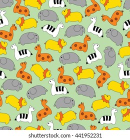 Bright children's background with wild animals Safari.