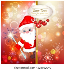 bright Christmas background with Santa Claus