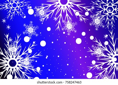 Bright christmas background with snowflakes. Vector illustration for new year invitation card