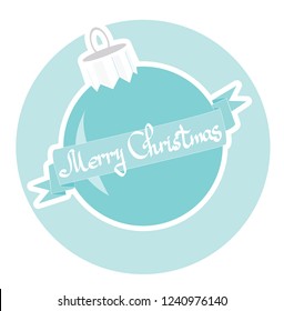 bright Christmas ball on a light blue background.