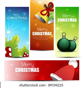 bright christmas banner set