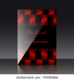 Bright Christmas brochure template with round metal red plates