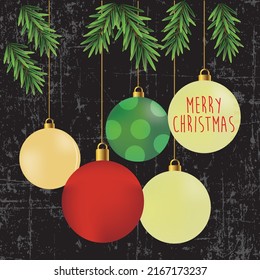 Bright Christmas Bubbles in black