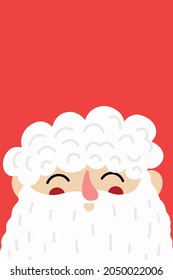 A bright Christmas card with Santa Claus and a space for writing. Merry Christmas and Happy New Year greeting cards with cute Santa Claus. Vector illustration drawn by hand. A postcard for printing.