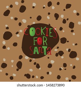 Bright christmas card template Cookies for Santa. Tasty holiday poster.