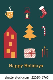 Brillante tarjeta de Navidad en vector 