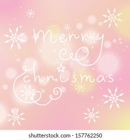 Bright Christmas card in vector. Stylish holiday background with snowflakes