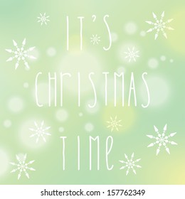 Bright Christmas card in vector. Stylish holiday background with snowflakes