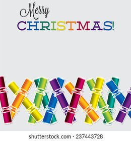 Bright Christmas cracker card in vector format.