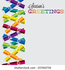 Bright Christmas cracker card in vector format.