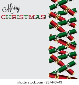 Bright Christmas cracker card in vector format.