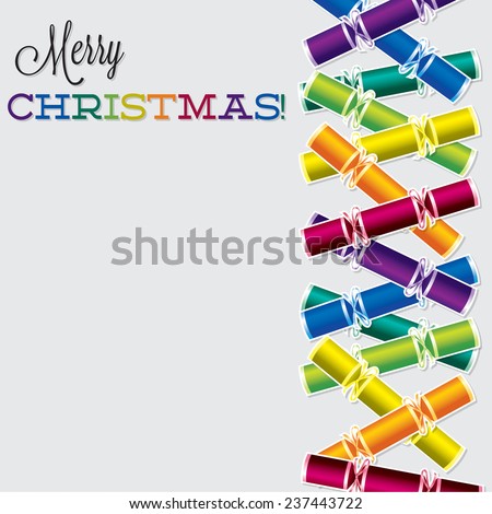 Bright Christmas cracker card in vector format.