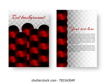 Bright Christmas design of the cover of the catalog with shiny circles and a red conical gradient on a transparent backdrop