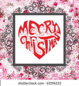 Bright Christmas frame with heart