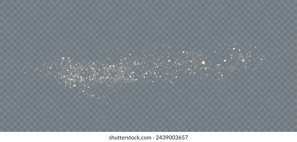 Bright Christmas glitter background design. Bokeh light effect of an explosion of flickering particles. Bright light dust png vector	
