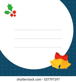 Bright Christmas greeting card design template with space for text and holiday bells