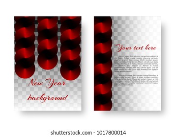 Bright Christmas invitation template with shiny round plates and a conical gradient on a transparent backdrop