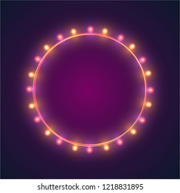 Bright christmas lights holiday elements illustration template, bright frame greeting card, invitation , flyer and poster for web and print
