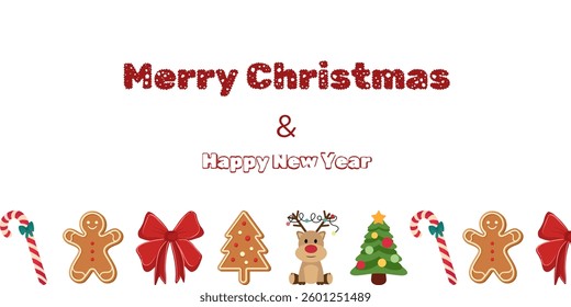Bright Christmas and New Year design holiday frame. Vector illustration