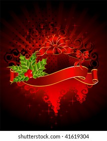 bright christmas red ribbon