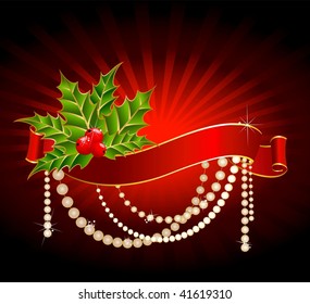 bright christmas red ribbon