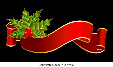 bright christmas red ribbon