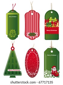 Etiquetas navideñas brillantes. Vector.