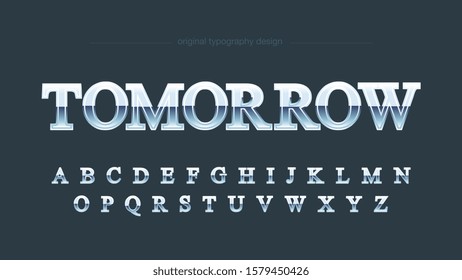 Bright Chrome Sports Gaming Metallic Typography Artistic Font Design