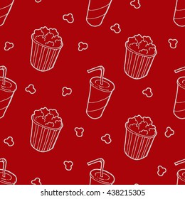 Bright cinema seamless pattern. Ideal for cards, party  invitations, design, flyers