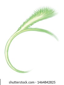 Bright circle fantasy midpoint feather drawing shape design. Big fuzzy magic sphere form effect in modern artist cartoon creative line style. Lime color motley power boom ball symbol on fond for text