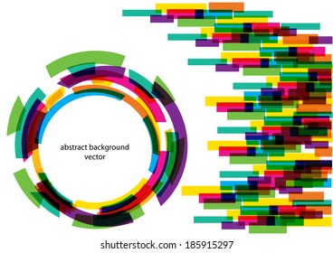 bright circle frame with place for your text and transparent bricks